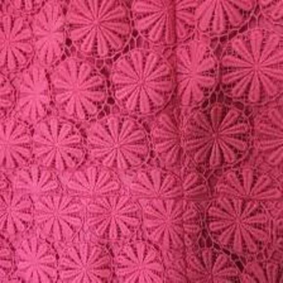 Talbots Size 10 Crochet Daisy Lace Knee Length Dress Pink Preppy Summer Floral - Picture 3 of 11